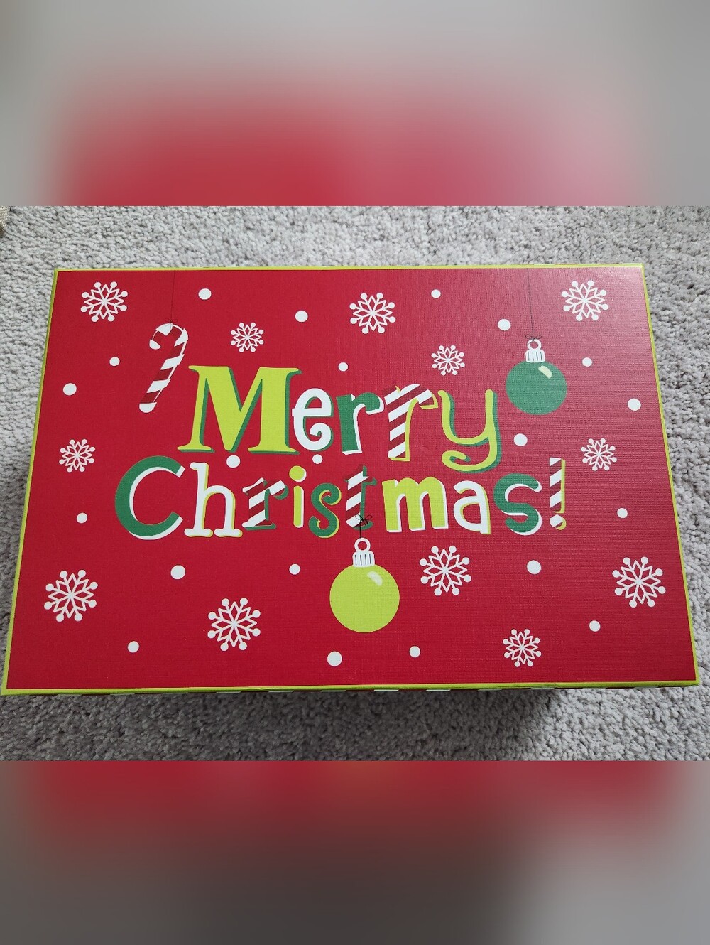 Merry Christmas Decorative Holiday Sign - Red and Green